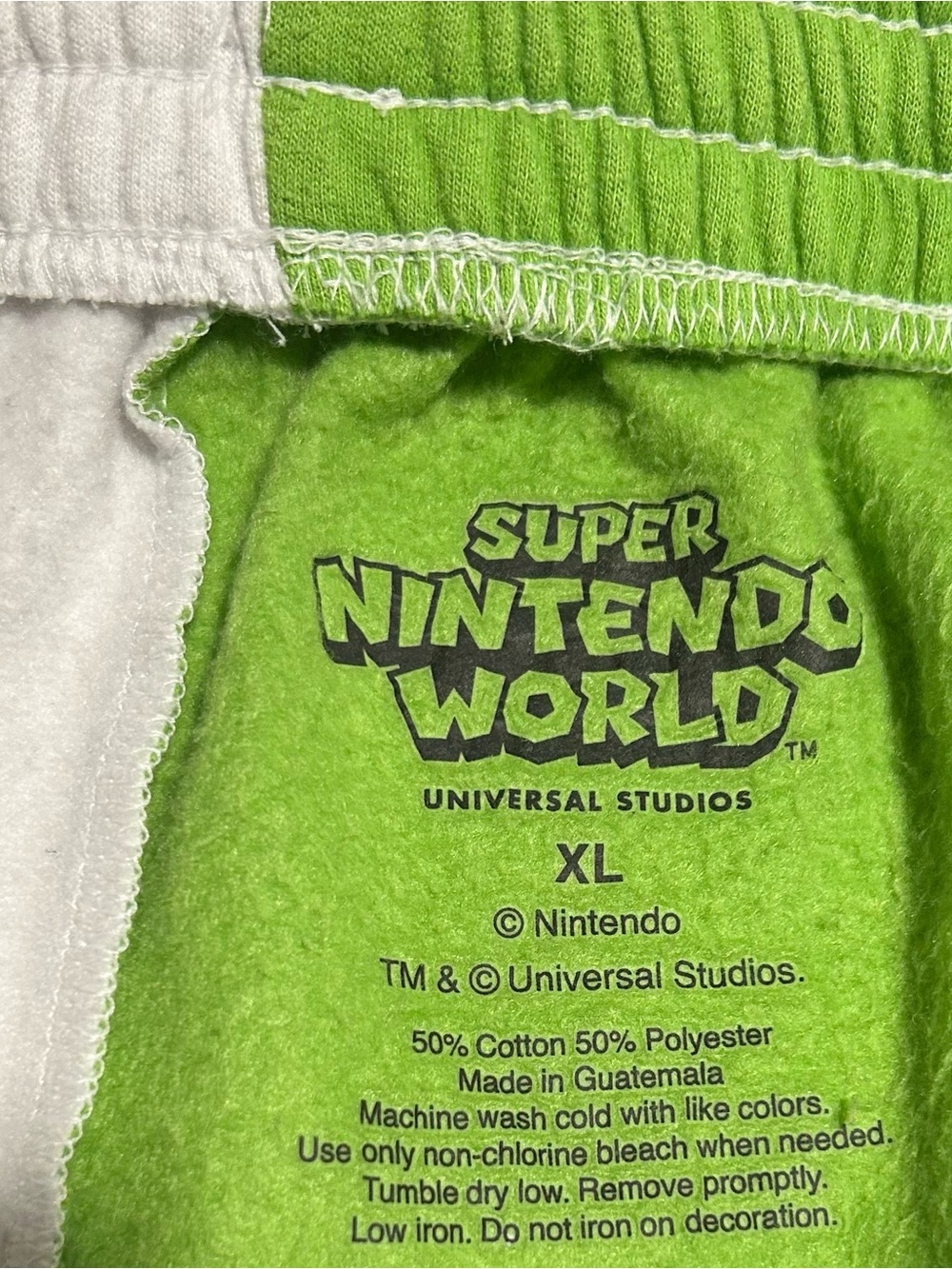 Nintendo Two-Tone White and Bright Green Athletic Shorts - Picture 3 of 5